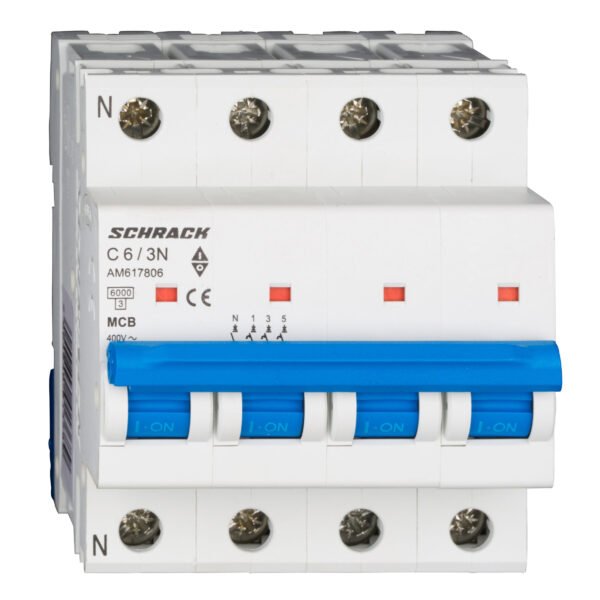 AM617806-- Leitungsschutzschalter AMPARO 6kA, C 6A, 3+N<br><u>Verkaufseinheit: 1Stk</u>