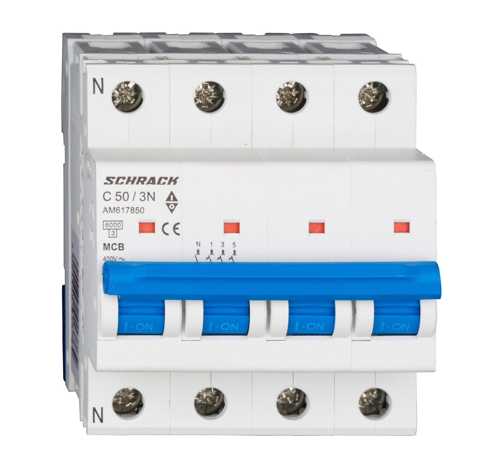 f_am617850- AM617850-- Leitungsschutzschalter AMPARO 6kA, C 50A, 3+N<br><u>Verkaufseinheit: 1Stk</u> – Bild 1