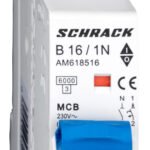 AM618516-- Leitungsschutzschalter AMPARO 6kA, B 16A, 1+N, 1TE<br><u>Verkaufseinheit: 1Stk</u>