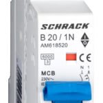AM618520-- Leitungsschutzschalter AMPARO 6kA, B 20A, 1+N, 1TE<br><u>Verkaufseinheit: 1Stk</u>