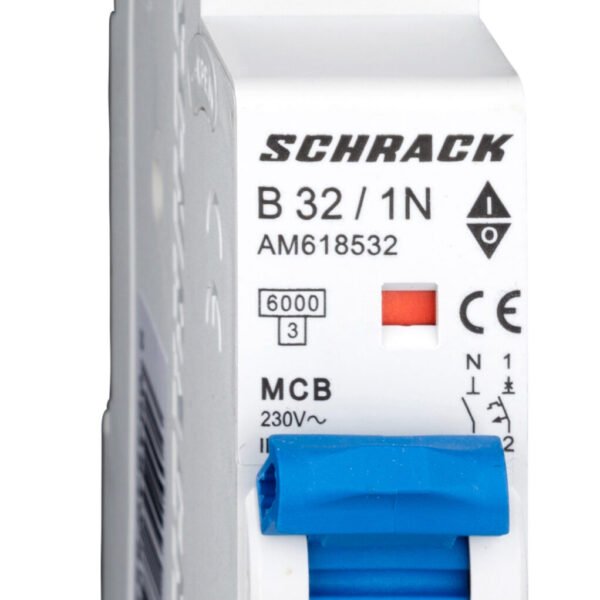 AM618532-- Leitungsschutzschalter AMPARO 6kA, B 32A, 1+N, 1TE<br><u>Verkaufseinheit: 1Stk</u>