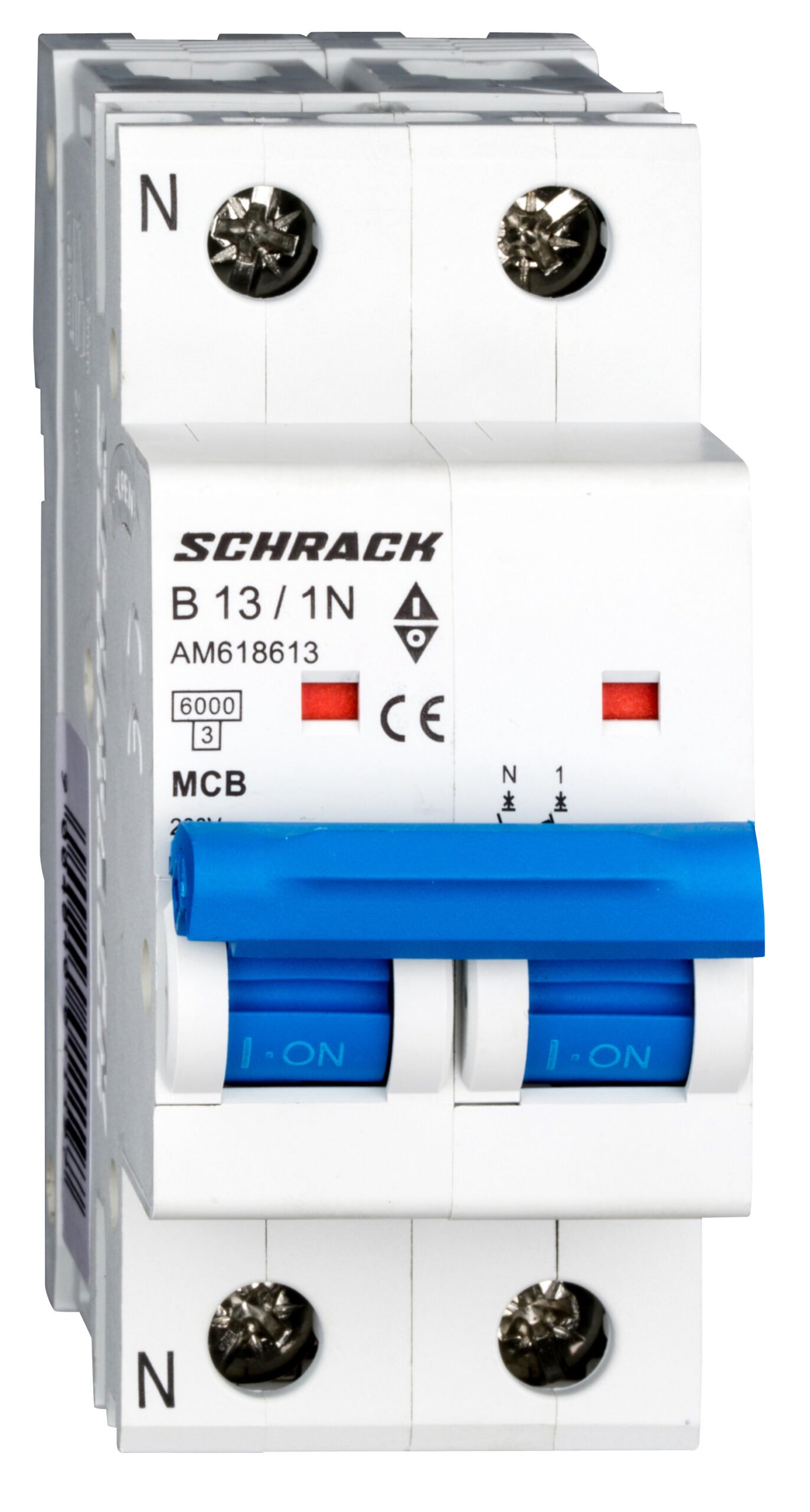 f_am618613- AM618613-- Leitungsschutzschalter AMPARO 6kA, B 13A, 1+N<br><u>Verkaufseinheit: 1Stk</u> – Bild 1