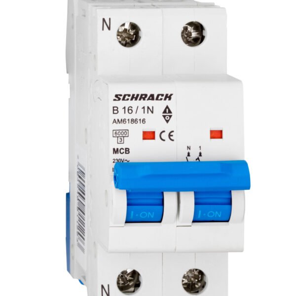 AM618616-- Leitungsschutzschalter AMPARO 6kA, B 16A, 1+N<br><u>Verkaufseinheit: 1Stk</u>