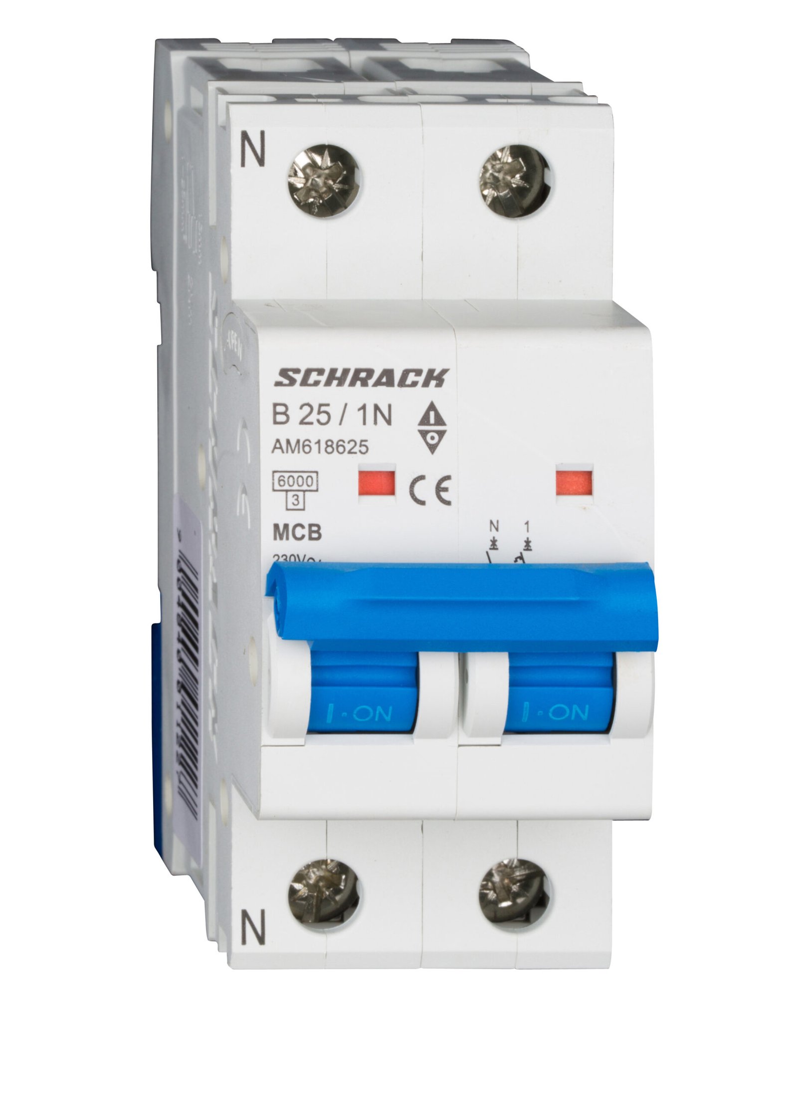 f_am618625- AM618625-- Leitungsschutzschalter AMPARO 6kA, B 25A, 1+N<br><u>Verkaufseinheit: 1Stk</u> – Bild 1