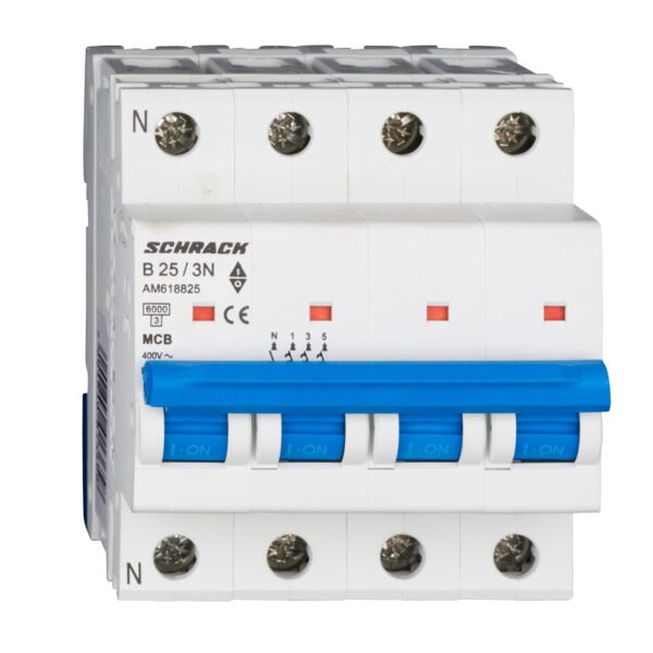 AM618825-- Leitungsschutzschalter AMPARO 6kA, B 25A, 3+N<br><u>Verkaufseinheit: 1Stk</u>