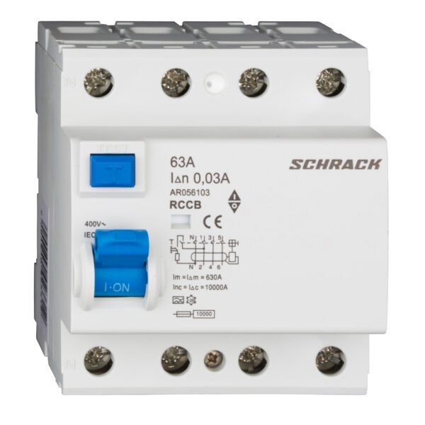 AR056103-- FI-Schutzschalter AMPARO 10kA, 63A, 4-polig, 30mA, Typ A<br><u>Verkaufseinheit: 1Stk</u>