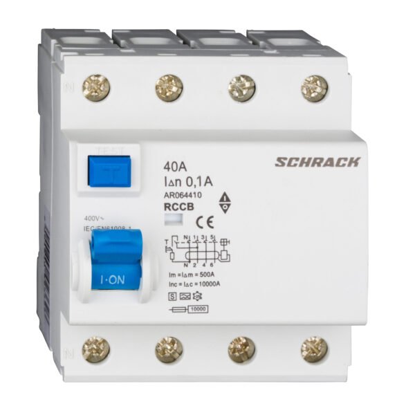 AR064410-- FI-Schutzschalter AMPARO 10kA,40A,4-polig, 100mA, S/A, vsf.<br><u>Verkaufseinheit: 1Stk</u>