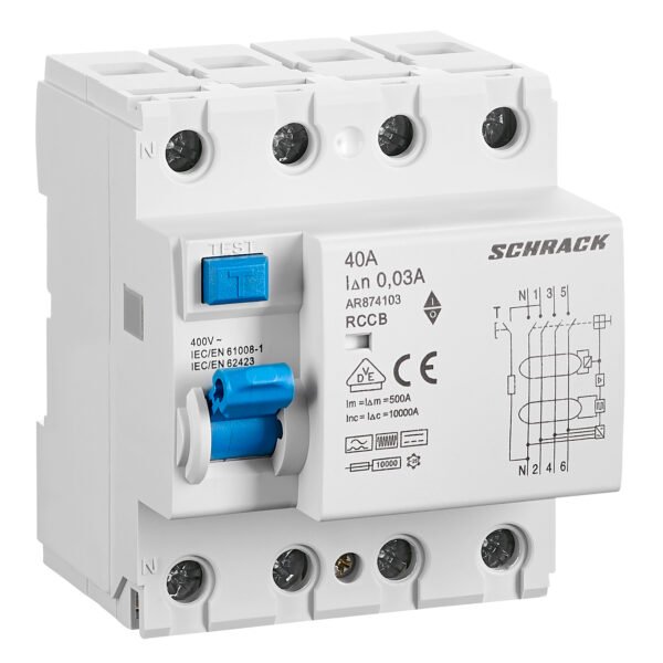 AR874103-- FI-Schutzschalter AMPARO, 10kA, 40A, 4-polig, 30mA Typ B<br><u>Verkaufseinheit: 1Stk</u>