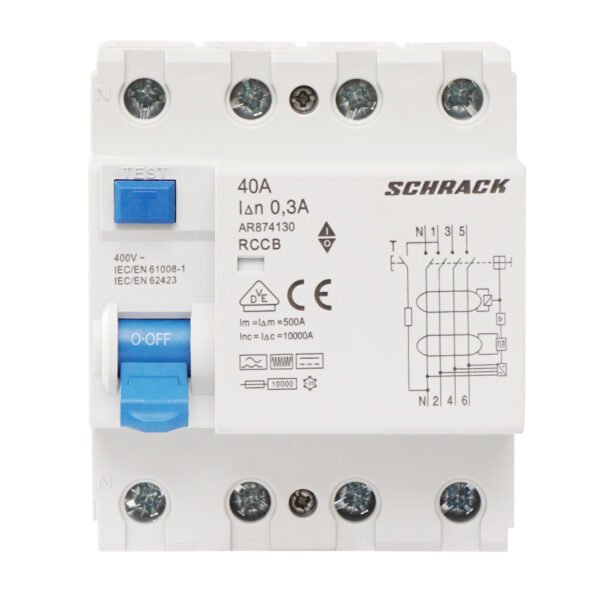 AR874130-- FI-Schutzschalter AMPARO, 10kA, 40A, 4-polig, 300mA Typ B<br><u>Verkaufseinheit: 1Stk</u>