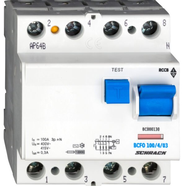 BC000130-- FI-Schalter 100A, 4-polig, 300mA, Typ AC<br><u>Verkaufseinheit: 1Stk</u>