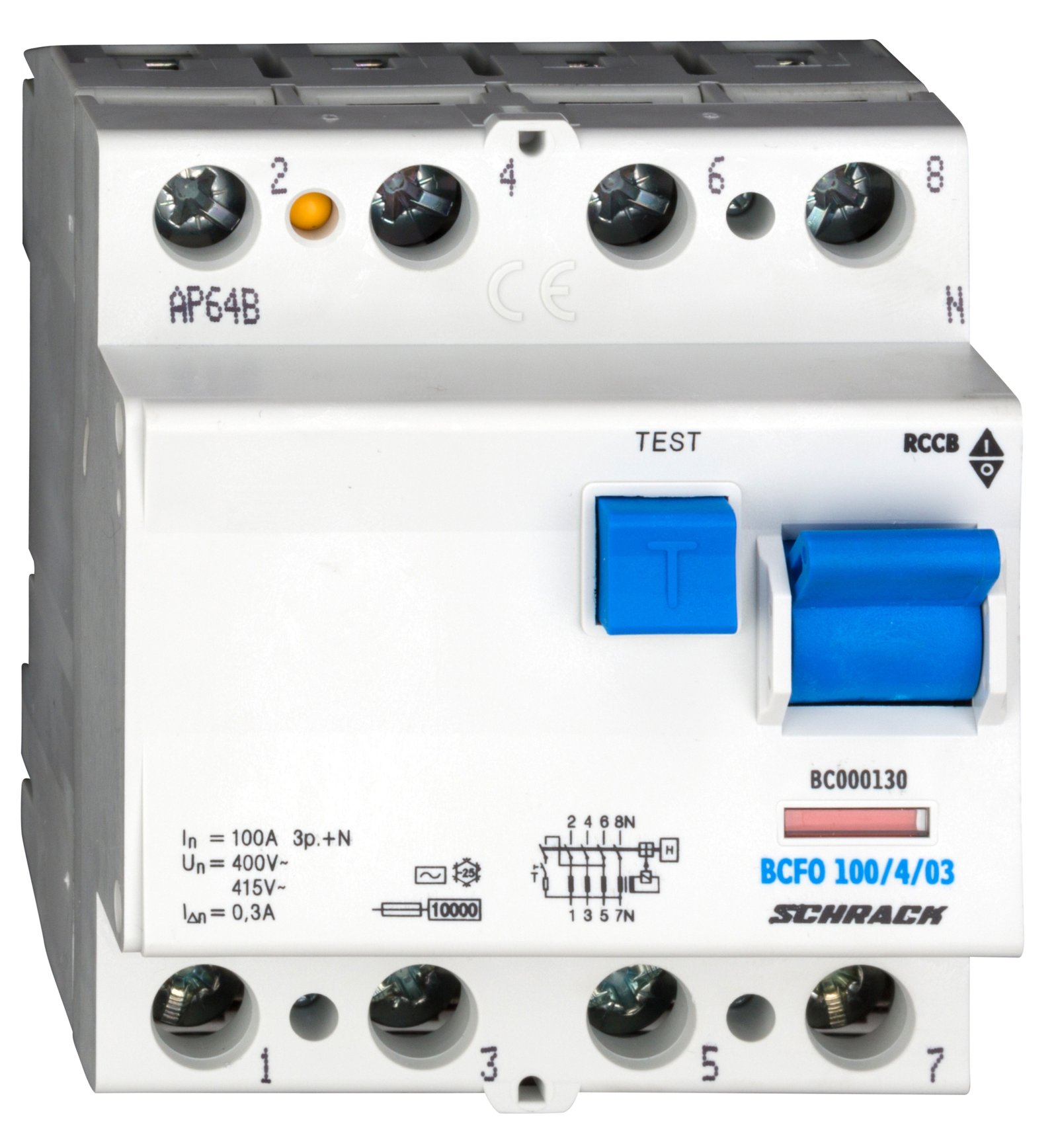 f_bc000130- BC000130-- FI-Schalter 100A, 4-polig, 300mA, Typ AC<br><u>Verkaufseinheit: 1Stk</u> – Bild 1