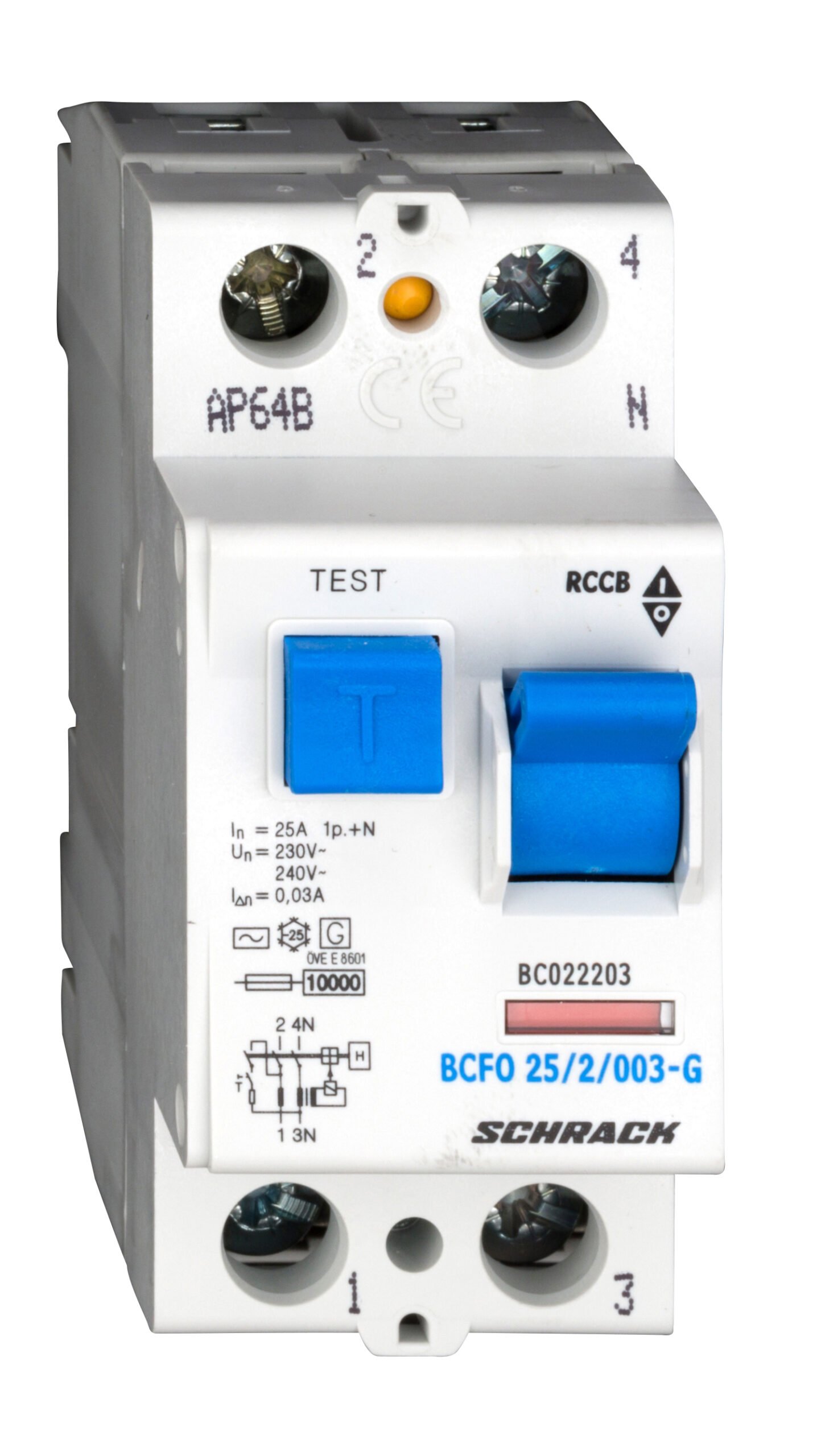f_bc022203- BC022203-- FI-Schalter, 25A, 2-polig, 30mA,Bauart G, Typ AC<br><u>Verkaufseinheit: 1Stk</u> – Bild 1