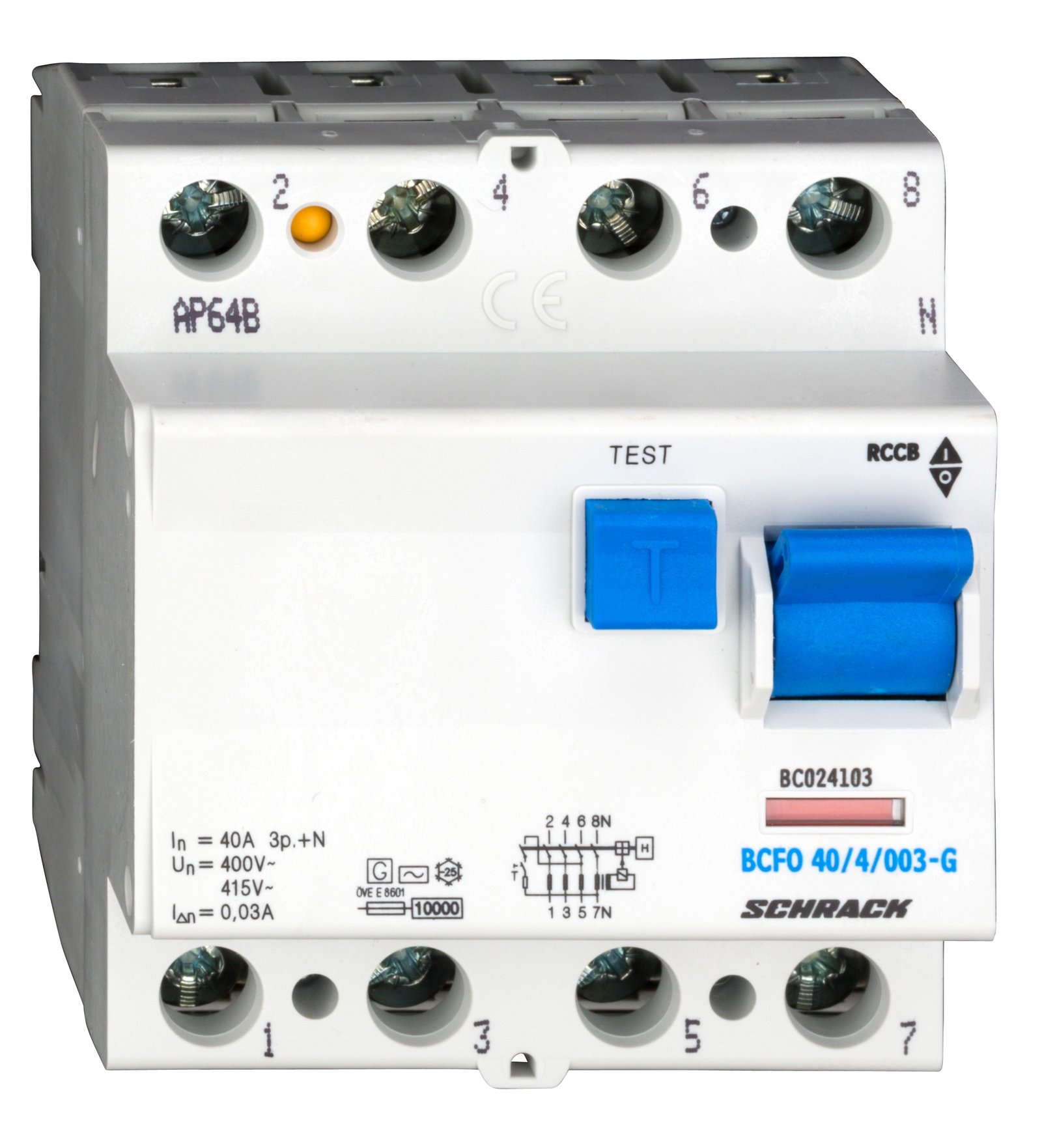 f_bc024103- BC024103-- FI-Schalter, 40A, 4-polig, 30mA, Bauart G, Typ AC<br><u>Verkaufseinheit: 1Stk</u> – Bild 1