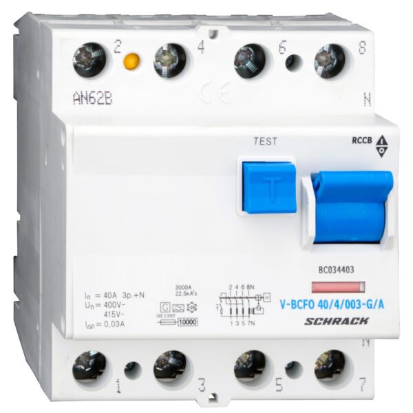 BC034403-- FI-Schalter, 40A, 4-polig, 30mA, vsf., Bauart G, Typ A<br><u>Verkaufseinheit: 1Stk</u>