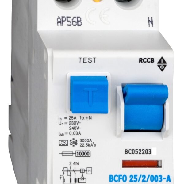 BC052203-- FI-Schalter, 25A, 2-polig, 30mA, Typ A (Puls)<br><u>Verkaufseinheit: 1Stk</u>