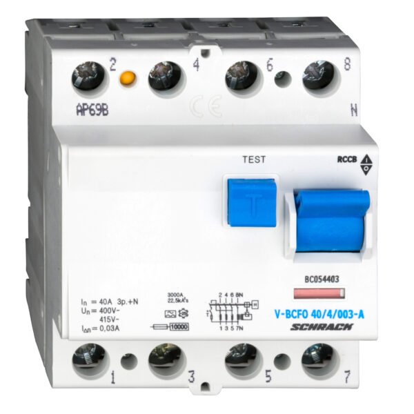 BC054403-- FI-Schalter, 40A, 4-polig, 30mA, vsf., Typ A (Puls)<br><u>Verkaufseinheit: 1Stk</u>