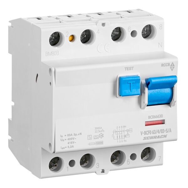 BC066630-- FI-Schalter, 63A, 4-polig, 300mA, vsf., Bauart S, Typ A<br><u>Verkaufseinheit: 1Stk</u>