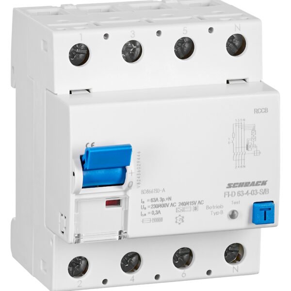 BD866130-A Selektiver FI-Schalter 63A, 4-polig, 300mA, Typ B (fq), S<br><u>Verkaufseinheit: 1Stk</u>