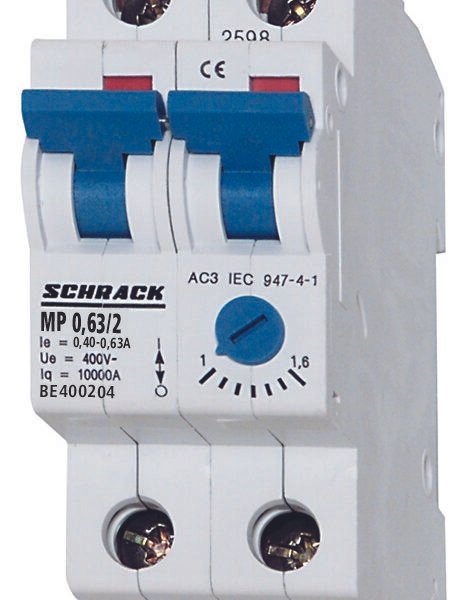 BE400204-- Motorschutzschalter 0,40-0,63A, 2-polig<br><u>Verkaufseinheit: 1Stk</u>