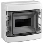 BK050201-- Aufputzverteiler 1-reihig, 8TE, IP65, transparente Tür<br><u>Verkaufseinheit: 1Stk</u>