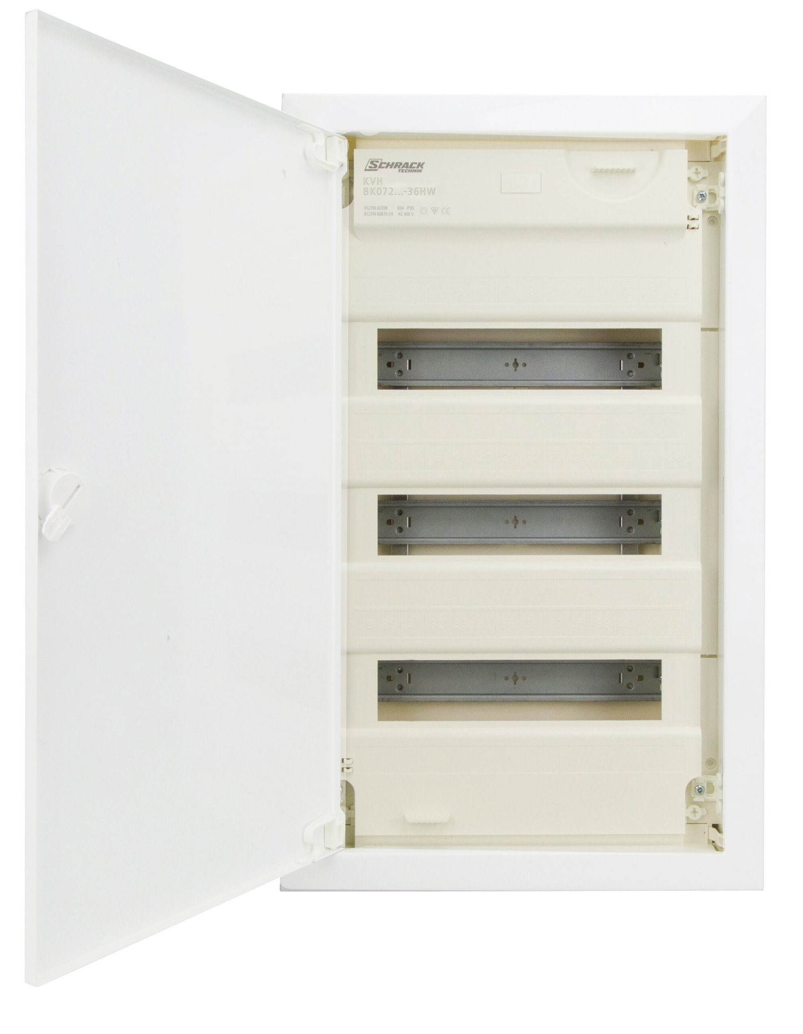 f_bk072003-fv03 BK072003-F UP Wohngsverteiler KVH 3-r. 36/42TE - Hohlwand Rahmen hoch<br><u>Verkaufseinheit: 1Stk</u> – Bild 1