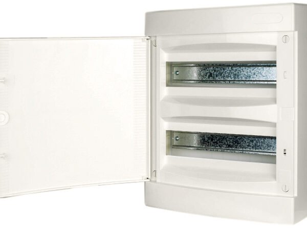BK080152-- AP-Wohnungsverteiler 2-reihig, 24TE, IP40, weiße Tür<br><u>Verkaufseinheit: 1Stk</u>
