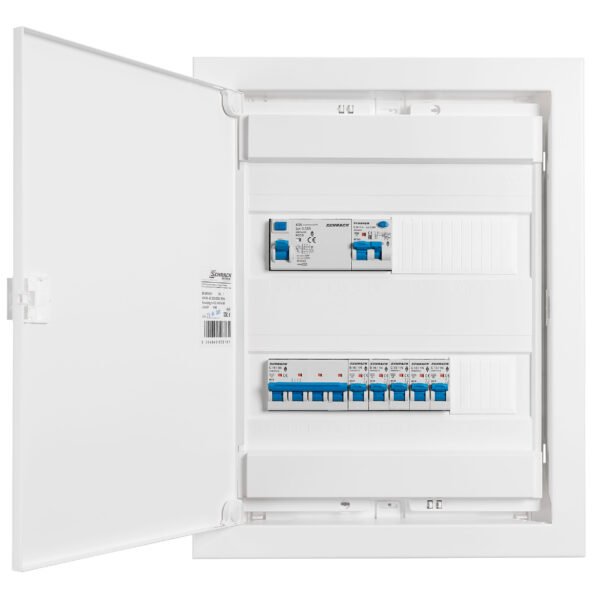 BKU6408GA- UP-Wohnungsverteiler 2-reihig mit FI "G", Typ "A"<br><u>Verkaufseinheit: 1Stk</u>