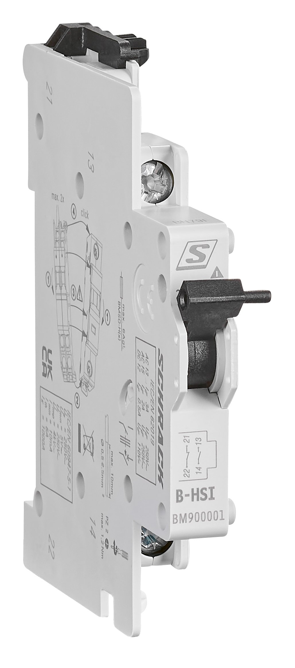 f_bm900001- BM900001-- Hilfskontakt 1 Schließer 1 Öffner, 250VAC / 4A, schnappbar<br><u>Verkaufseinheit: 1Stk</u> – Bild 1