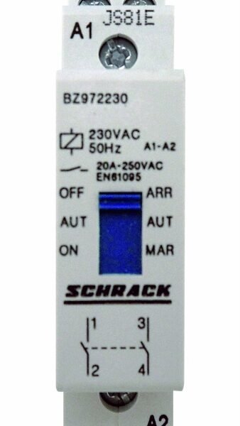 BZ972230-- Vorwahlschütz 20A, 2 Schließer, 230VAC<br><u>Verkaufseinheit: 1Stk</u>