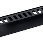 DBK14808-B 19" Kabelführungspanel, 2HE, Kunststoff, RAL9005 Schwarz<br><u>Verkaufseinheit: 1Stk</u>