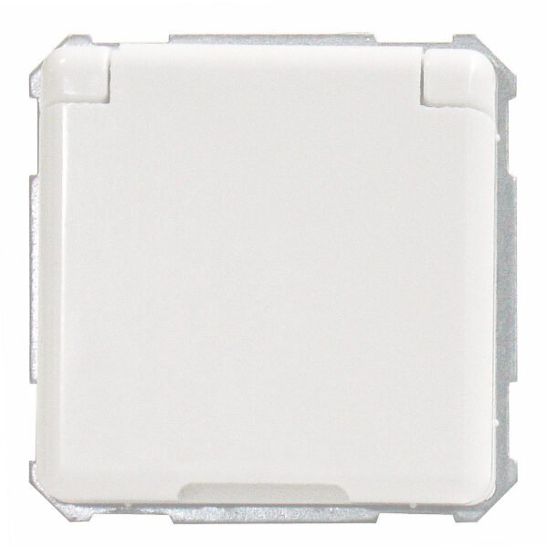 EL205034-- UP-Steckdoseneinsatz mit Klappdeckel, Steckklemmen, reinweiß<br><u>Verkaufseinheit: 1Stk</u>