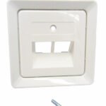 EL206414-- Zentralplatte für UAE 2xRJ45 ohne Schriftfeld, reinweiß<br><u>Verkaufseinheit: 1Stk</u>