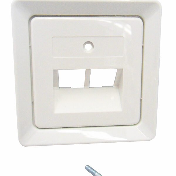 EL206414-- Zentralplatte für UAE 2xRJ45 ohne Schriftfeld, reinweiß<br><u>Verkaufseinheit: 1Stk</u>