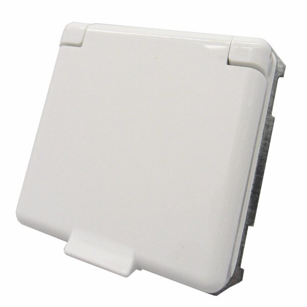 EL225034-- UP-Steckdoseneinsatz mit Klappdeckel Steckklemmen, reinweiß<br><u>Verkaufseinheit: 1Stk</u>
