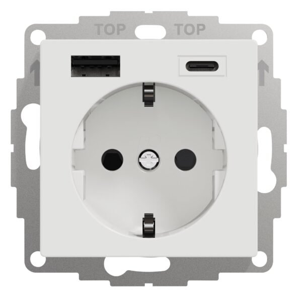 EL365354-- Steckdoseneinsatz mit USB Typ A+C, 2,4A, reinweiß<br><u>Verkaufseinheit: 1Stk</u>