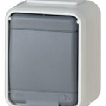 EL445009-- AP IP44 Steckdose, Steckklemme, basaltgrau, Aqua-Top<br><u>Verkaufseinheit: 1Stk</u>