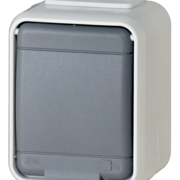 EL445009-- AP IP44 Steckdose, Steckklemme, basaltgrau, Aqua-Top<br><u>Verkaufseinheit: 1Stk</u>