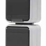 EL445419-- AP IP44 2-fach Steckdose senkrecht, Steckklemme, basaltgrau<br><u>Verkaufseinheit: 1Stk</u>