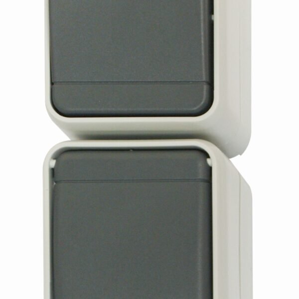 EL448629-- AP IP44 Kombi Universalschalter und Steckdose, senkrecht, bg<br><u>Verkaufseinheit: 1Stk</u>