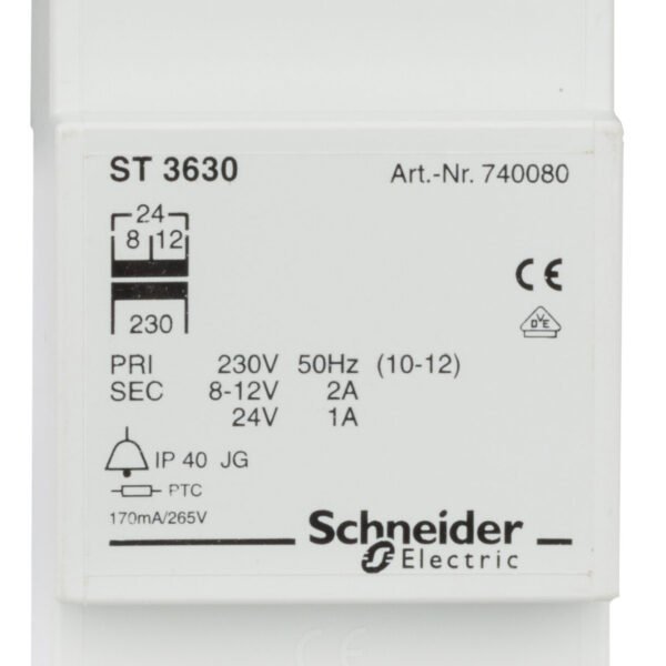 EL740080-- Steuertrafo 230/24V AC, 1A, Anschluß von 4 Zimmern möglich<br><u>Verkaufseinheit: 1Stk</u>