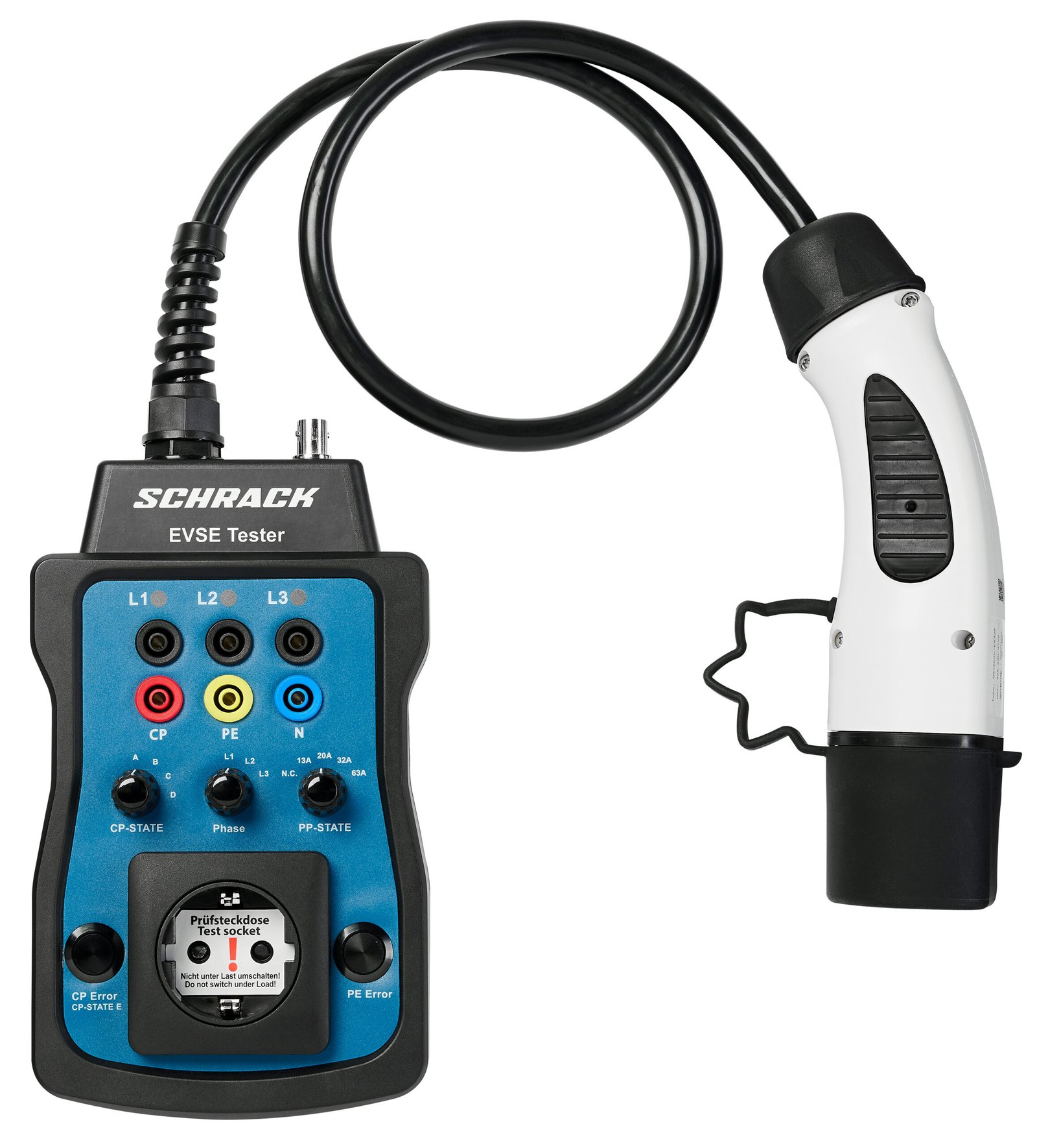 f_emtestt2- EMTESTT2-- Typ2 Ladepunkt-Testadapter inkl. Tragetasche<br><u>Verkaufseinheit: 1Stk</u> – Bild 1