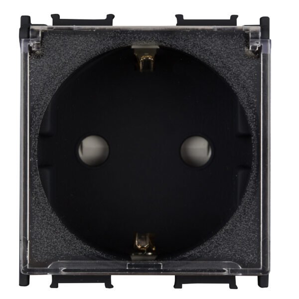 ET111002-- Steckdose sw, erhöh. Berührungsschutz, trans Klappdeckel 16A<br><u>Verkaufseinheit: 1Stk</u>