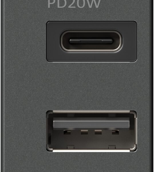 ET151021-- USB 2-fach Ladesteckdose, 20W, 5VDC, 3A, 1M, anthrazit<br><u>Verkaufseinheit: 1Stk</u>