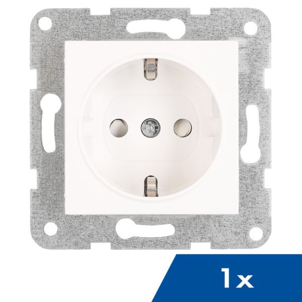 EV101203-1 Steckdose, erhö Berührungsschutz, Steckklemmen, 1-Stück,weiß<br><u>Verkaufseinheit: 1Stk</u>