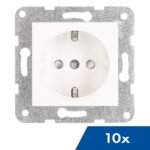 EV101203-- Steckdose, erhö Berührungsschutz, Steckklemme, 10 Stück,weiß<br><u>Verkaufseinheit: 10Stk</u>