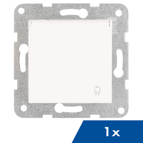 EV101205-1 Steckdose, Klappdeckel, Steckklemmen, 1-Stück, weiß<br><u>Verkaufseinheit: 1Stk</u>