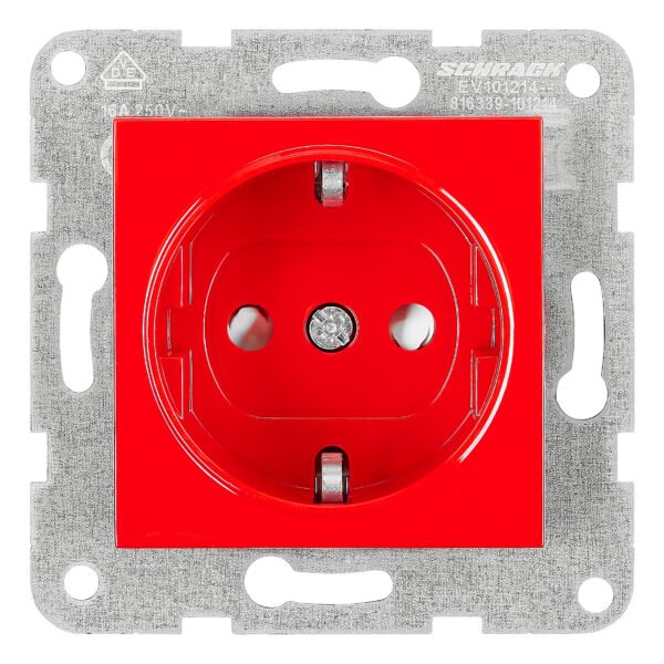 EV101214-- Steckdose mit erhöhtem Berührungsschutz, Steckklemmen, rot<br><u>Verkaufseinheit: 1Stk</u>