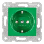 EV101215-- Steckdose mit erhöhtem Berührungsschutz, Steckklemmen, grün<br><u>Verkaufseinheit: 1Stk</u>