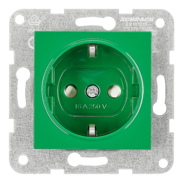 EV101215-- Steckdose mit erhöhtem Berührungsschutz, Steckklemmen, grün<br><u>Verkaufseinheit: 1Stk</u>