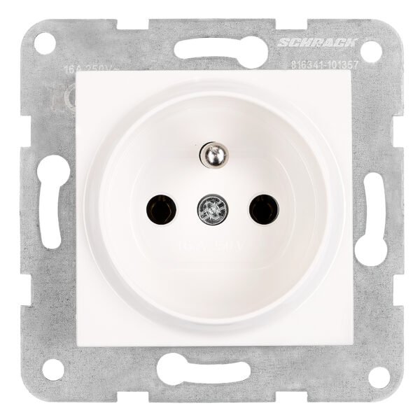 EV101249-- Steckdose mit Erdungsstift, Steckklemmen, weiß<br><u>Verkaufseinheit: 1Stk</u>